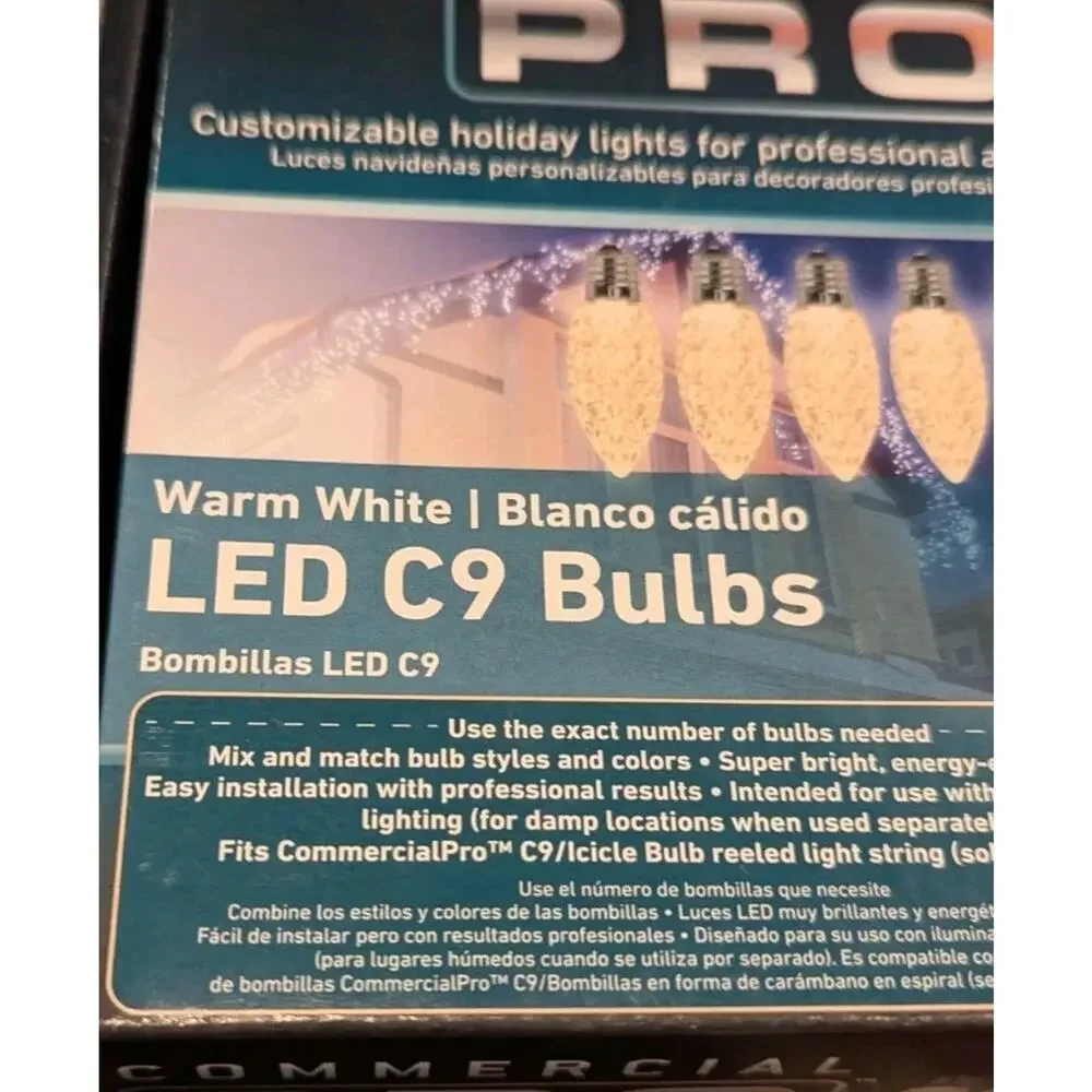 Commercial Pro Light Bulbs 5 Warm White LED for Christmas String (5 count) C9